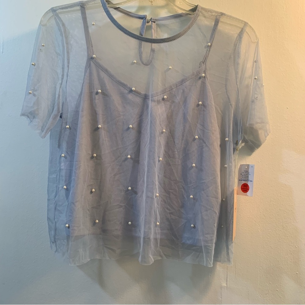 Blue overlay blouse by Blasé